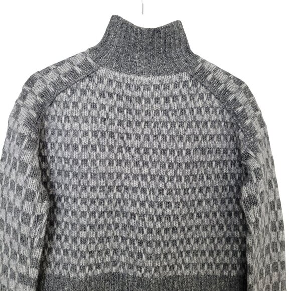 Everlane The Cloud Checkered Turtleneck Sweater XS Gary Merino Wool Alpaca NWT - Picture 4 of 8